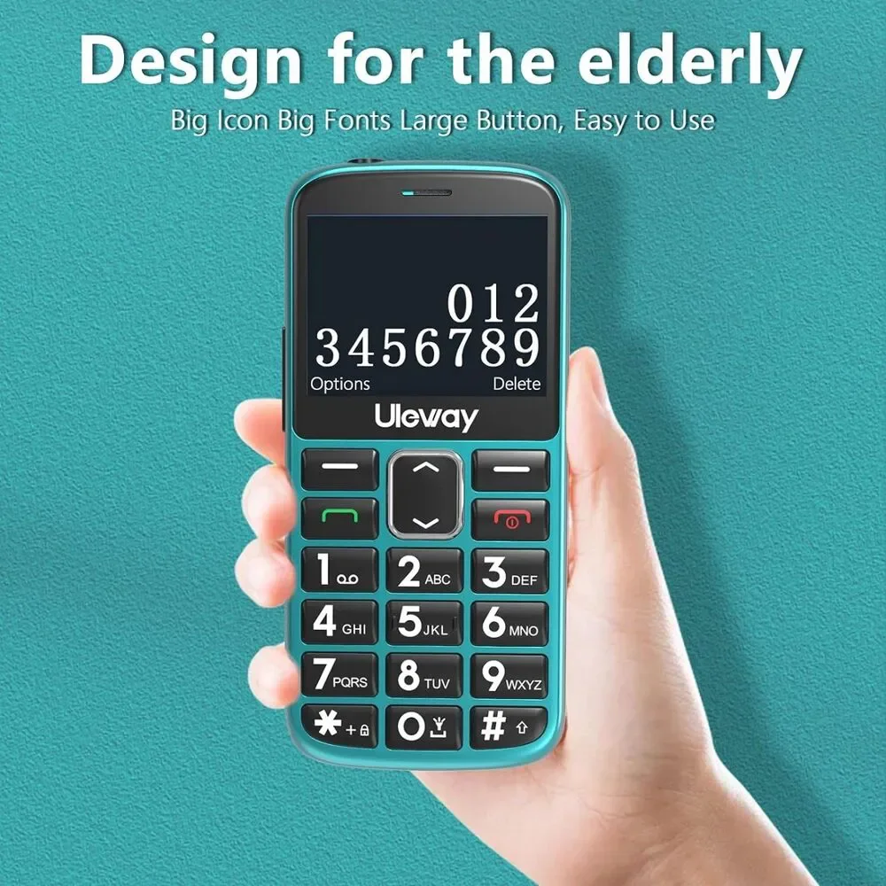 NIB-Uleway UNLOCKED Dual SIM Senior or Child Mobile Phone Emerald 2G